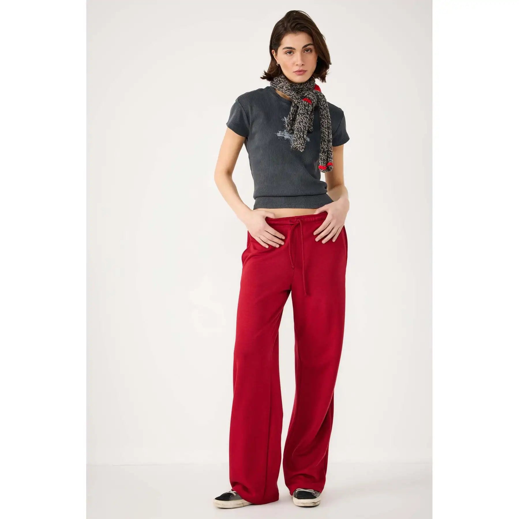 Straight Cut Cotton Casual Trousers