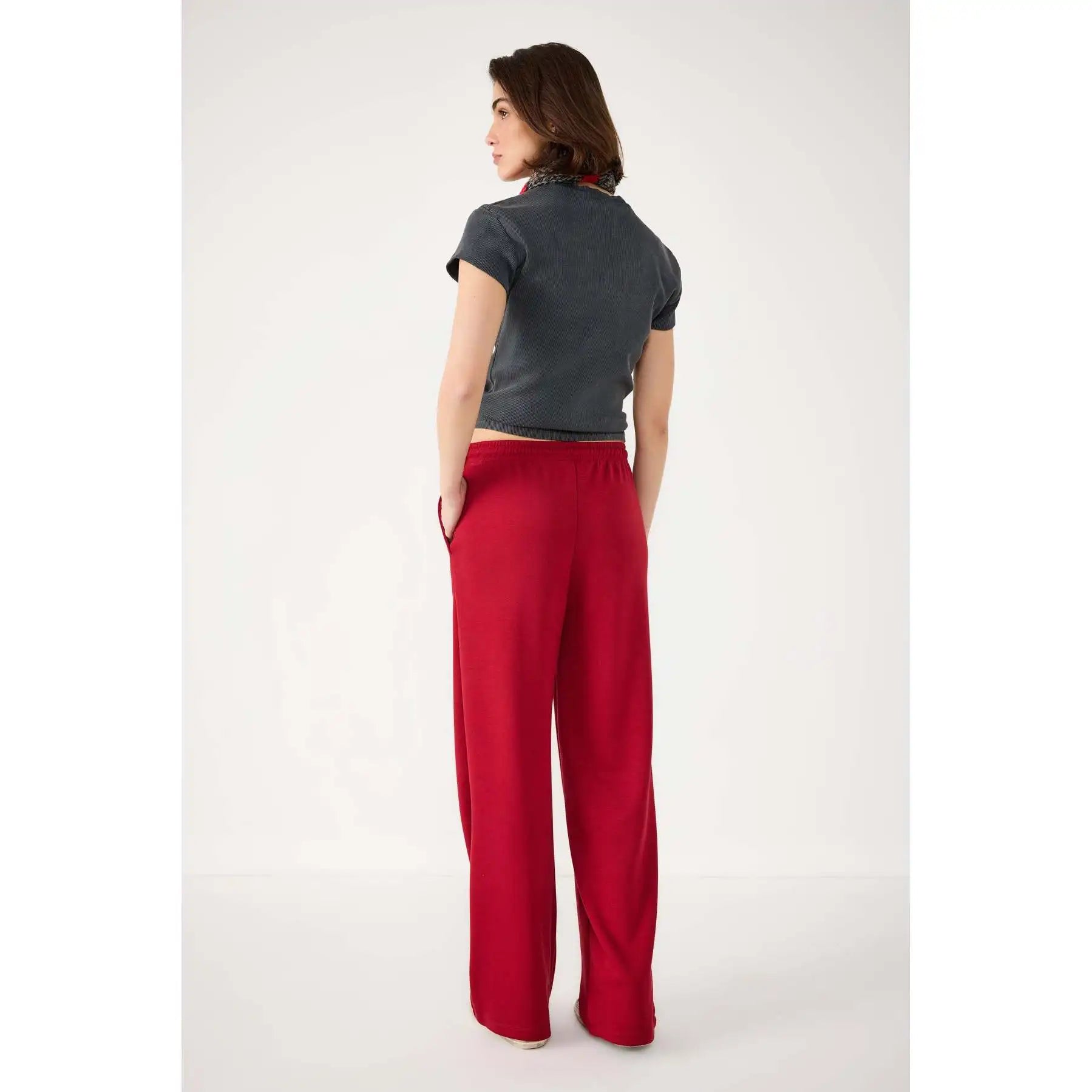 Straight Cut Cotton Casual Trousers