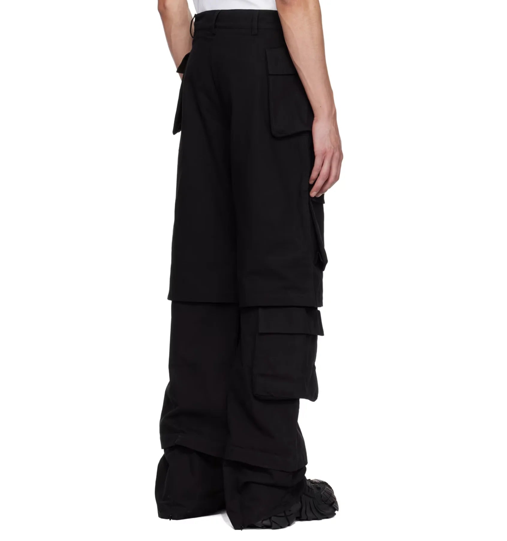 High Quality Cotton Canvas Work Pants Distressed Black Cargo Pants