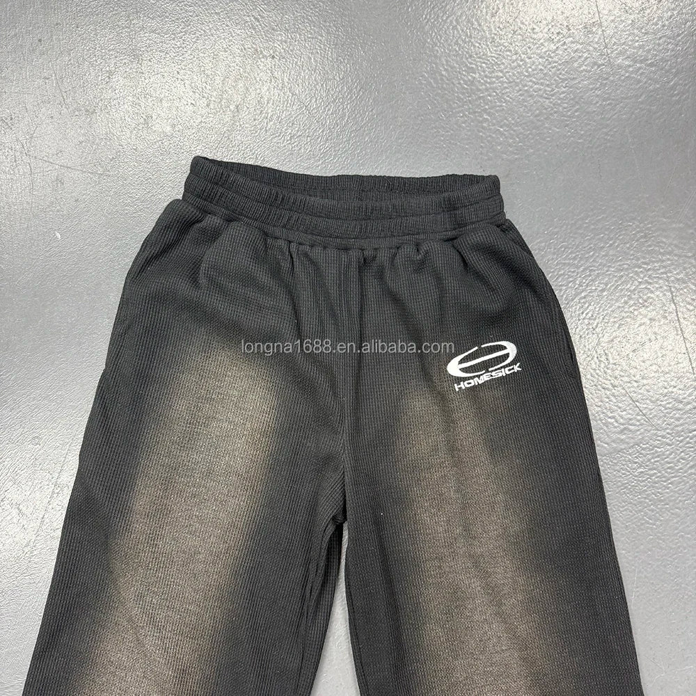 Fashion New Design Custom Brand logo Men's Waffle Pants
