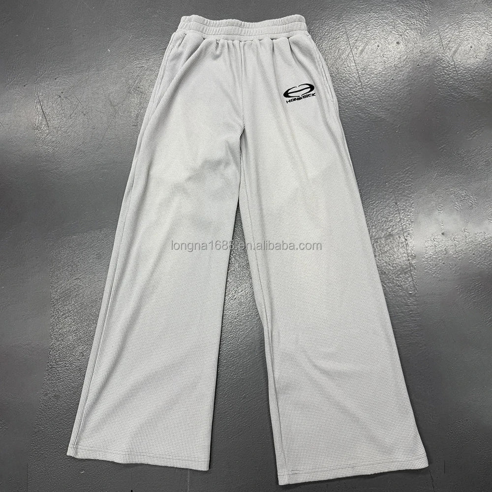 Fashion New Design Custom Brand logo Men's Waffle Pants