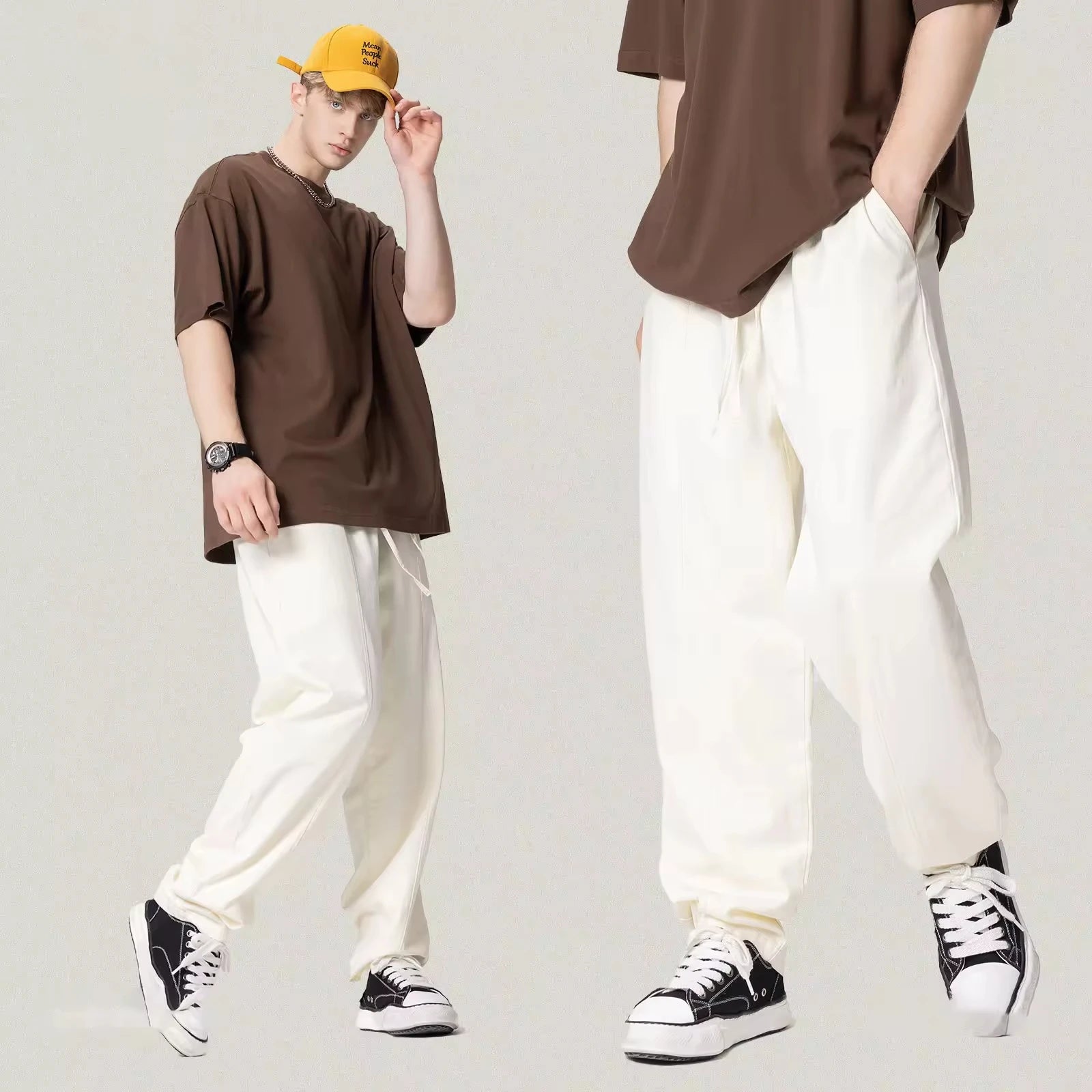 Wholesale Custom 100% Cotton Men's Straight Pants